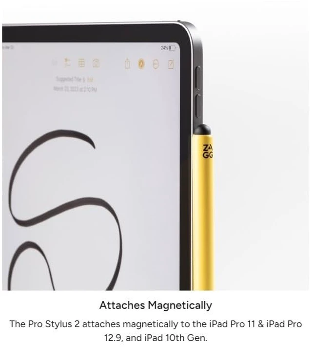 Alt view image 4 of 7 - ZAGG Pro Stylus 2 Wireless Charging Stylus Grey