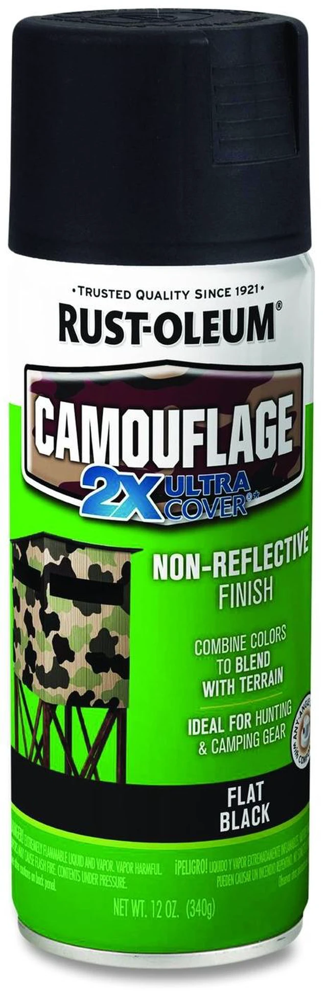 Main image of Camouflage Spray Paint Flat Black 12 oz Aerosol Can 279179