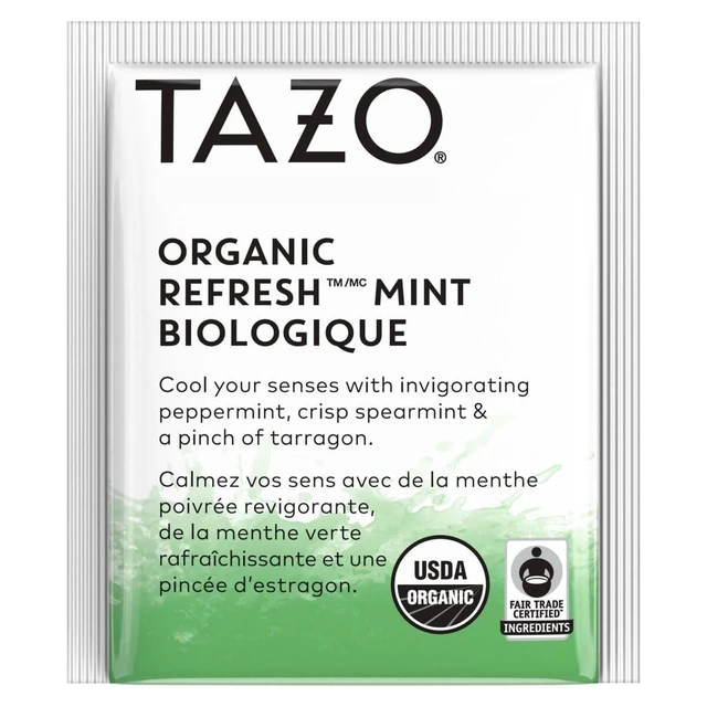 Alt view image 3 of 5 - Tea Bags Organic Refresh Mint 16/Box 6 Boxes/Carton 10794522003508