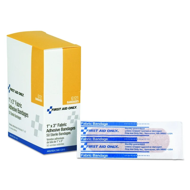 Alt view image 10 of 10 - First Aid Only Fabric Bandages 1" x 3" 50/Box G121