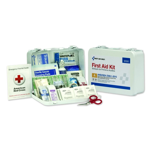 Alt view image 12 of 12 - First Aid Only ANSI Class A 25 Person Bulk First Aid Kit for 25 People 89 Pieces 90560
