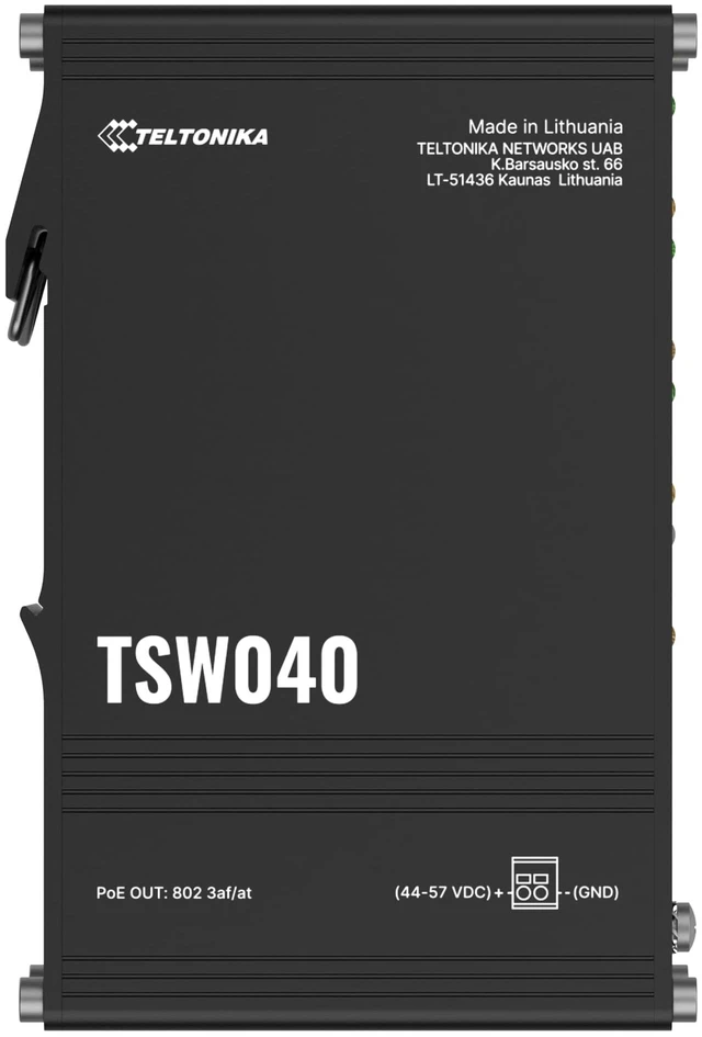 Main image of TSW040 POE+ SWITCH 8 10/100 PORTS, 2-PIN POWER INPUT, INTEGRATED DIN RAIL, WIDE