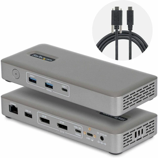 Main image of StarTech USB4 Docking Station Driverless Dual 4K for macOS and Windows Universal USB-C Dock with 100W Laptop Charging and 2.5GbE 208NUSB4DOCK
