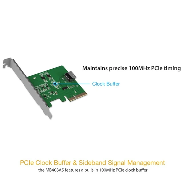 Alt view image 4 of 5 - EXLINK MB408A5 MCIO 4I (SFF-TA- 1016) TO PCIE 5.0 X4 ADAPTER WITH R