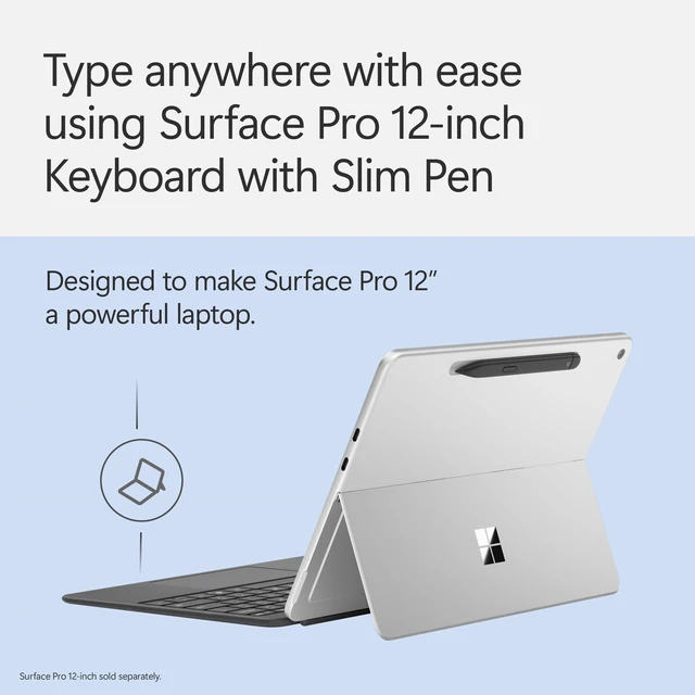 Alt view image 3 of 5 - Microsoft Surface Pro 12" Keyboard with Slim Pen - Slate - Bilingual