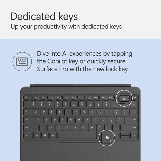 Alt view image 4 of 5 - Microsoft Surface Pro 12" Keyboard with Slim Pen - Slate - Bilingual