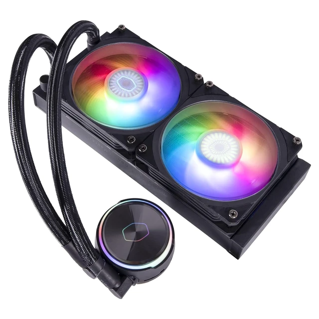 Alt view image 4 of 7 - Cooler Master MasterLiquid PL240 FLUX Close-Loop AIO CPU Liquid Cooler, Gen2 ARGB Dual Loop Pump