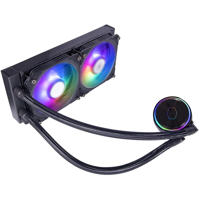Alt view image 5 of 7 - Cooler Master MasterLiquid PL240 FLUX Close-Loop AIO CPU Liquid Cooler, Gen2 ARGB Dual Loop Pump