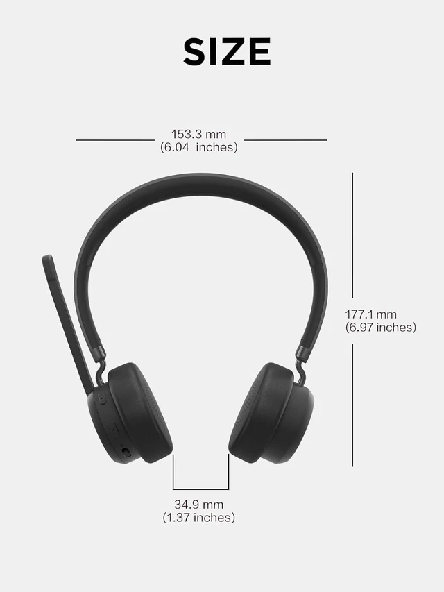 Alt view image 10 of 14 - Lenovo Wireless VoIP Headset (USB-A, Teams)