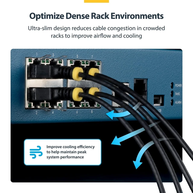 Alt view image 2 of 5 - 10-PACK OF ULTRA SLIM CAT6A CABLES IS IDEAL FOR MULTIPLE SETUPS; 10GBPS ETHERNET
