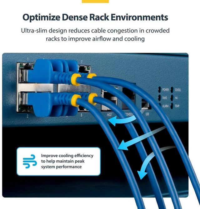 Alt view image 2 of 7 - 10-PACK OF ULTRA SLIM CAT6A CABLES IS IDEAL FOR MULTIPLE SETUPS; 10GBPS ETHERNET