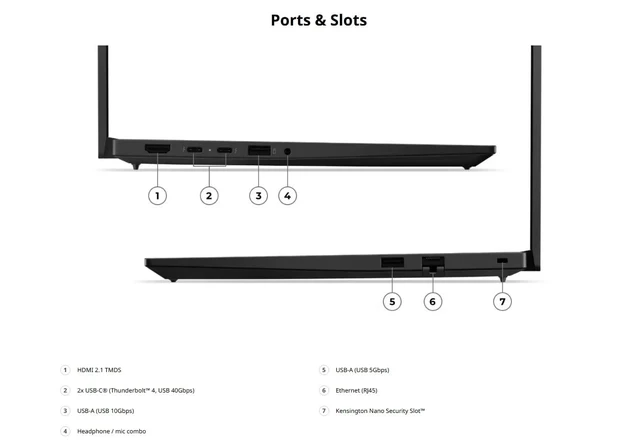 Alt view image 10 of 14 - Lenovo ThinkPad E14 Gen 7 14" Touch Intel Core Ultra 7 258V 2.2GHz 32GB RAM 1TB SSD WIN11P, Black - OEM