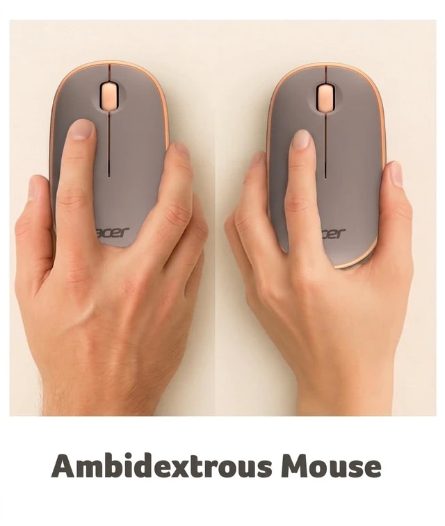 Alt view image 10 of 11 - Acer Bubble AMR100 Mouse - Optical - Wireless - Radio Frequency - 2.40 GHz - Peach - USB - Symmetrical - 1 x AA Battery Supported