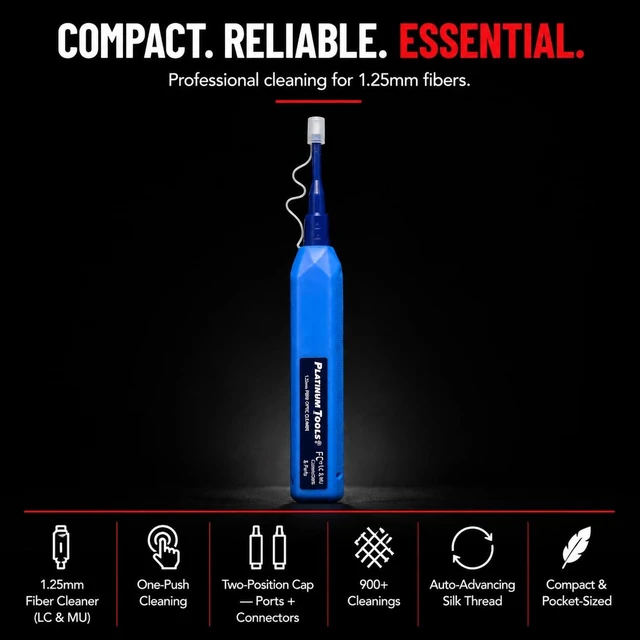 Alt view image 5 of 6 - Platinum Tools 1.25mm Fiber Optic Cleaner