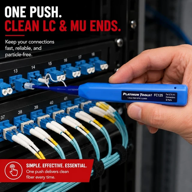 Alt view image 3 of 6 - Platinum Tools 1.25mm Fiber Optic Cleaner