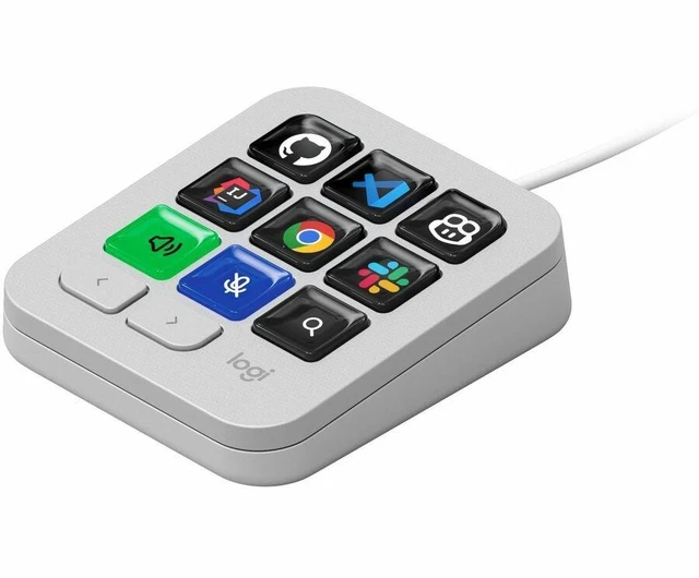 Main image of Logitech MX Keypad Programmable Macro Pad for Developers9 LCD KeysApp-Aware ProfilesGitHub CopilotUSB-CPale Gray 920013890