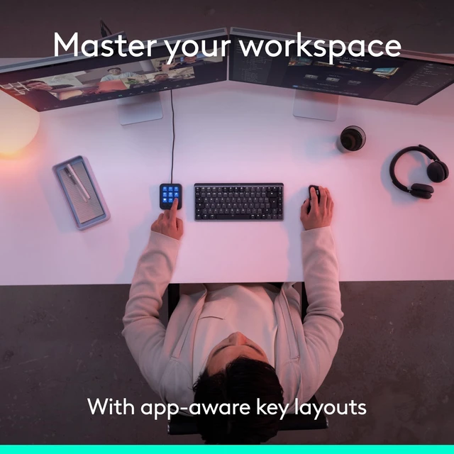 Alt view image 5 of 5 - Logitech MX Keypad Programmable Macro Pad for Developers 9 LCD Keys App-Aware ProfilesGitHub CopilotUSB-CGraphite 920013889