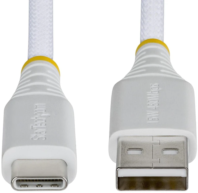 Alt view image 3 of 5 - 1FT USB-A TO USB-C CABLE BRAIDED USB 2.0 CHARGER CORD