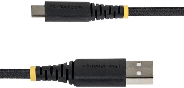 Alt view image 3 of 5 - 1FT USB-A TO USB-C CABLE BRAIDED USB 2.0 CHARGER CORD