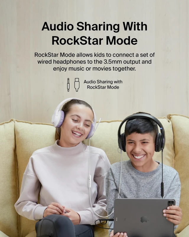 Alt view image 5 of 5 - Belkin SoundForm Inspire Wired Over-Ear Headset for Kids