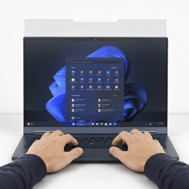 Alt view image 2 of 4 - PRIVACY SCREEN WITH MICROLOUVER TECHNOLOGY DARKENS THE SCREEN VIEW - FOR 13.3IN