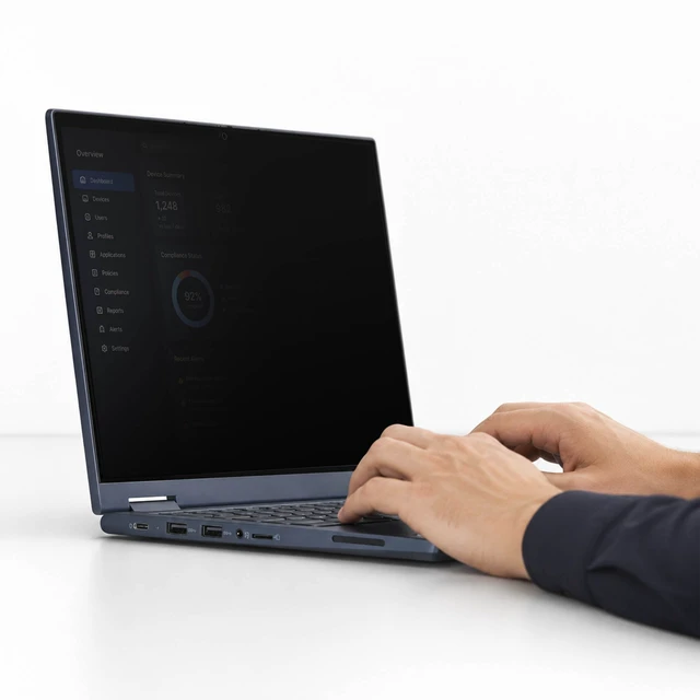 Alt view image 3 of 4 - PRIVACY SCREEN WITH MICROLOUVER TECHNOLOGY DARKENS THE SCREEN VIEW - FOR 13.3IN