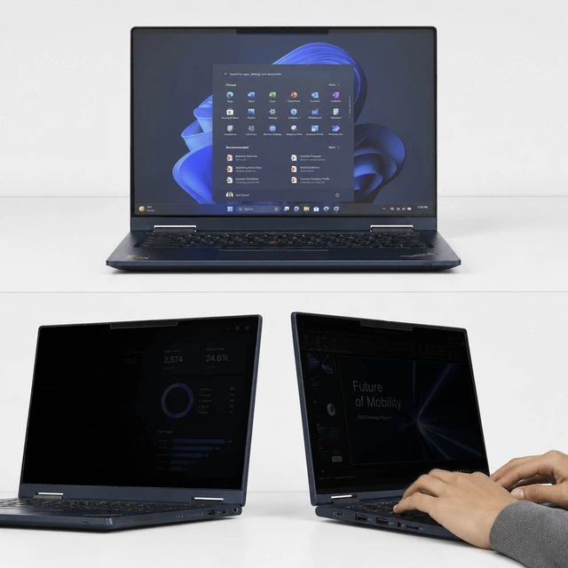 Alt view image 4 of 4 - PRIVACY SCREEN WITH MICROLOUVER TECHNOLOGY DARKENS THE SCREEN VIEW - FOR 13.3IN