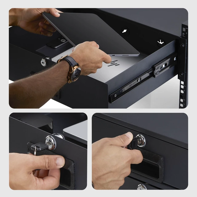 Alt view image 2 of 5 - 3U LOCKABLE SERVER RACKMOUNT DRAWER ORGANIZES TOOLS SPARE PARTS AND SUPPLIES - L