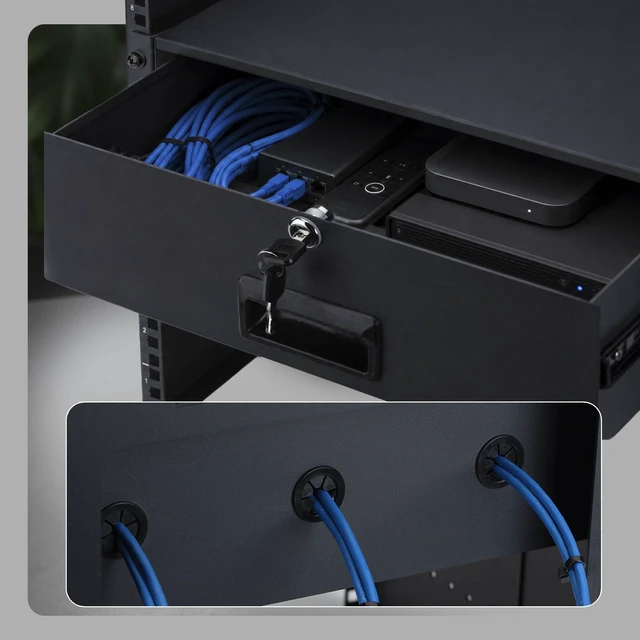 Alt view image 4 of 5 - 3U LOCKABLE SERVER RACKMOUNT DRAWER ORGANIZES TOOLS SPARE PARTS AND SUPPLIES - L