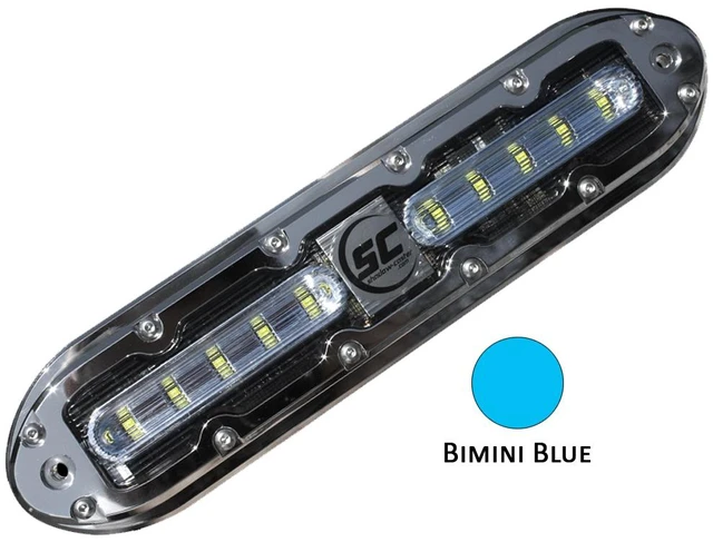 Main image of Shadow-Caster SCM-10 LED Underwater Light w/20' Cable - 316 SS Housing - Bimini Blue