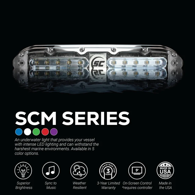 Alt view image 2 of 4 - Shadow-Caster SCM-10 LED Underwater Light w/20' Cable - 316 SS Housing - Bimini Blue