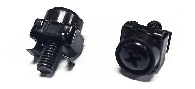 Alt view image 6 of 10 - Monoprice M6 x 16mm Server Rack Mount Cage Nuts, Screws and Washers (50 sets) Zinc Plated, Black, For Cabinet or Server Racks Tapped with 12/24 Universal Square Hole Rails