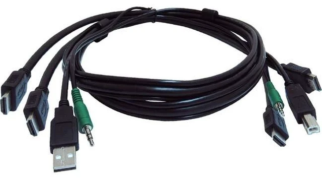 Main image of Black Box Secure KVM Cable Each end 1 USB 1 or 2 HDMI 1 3.5mm Audio