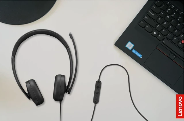 Alt view image 7 of 7 - Lenovo 115 USB-A / USB-C Wired Stereo Headset GXD1R27243