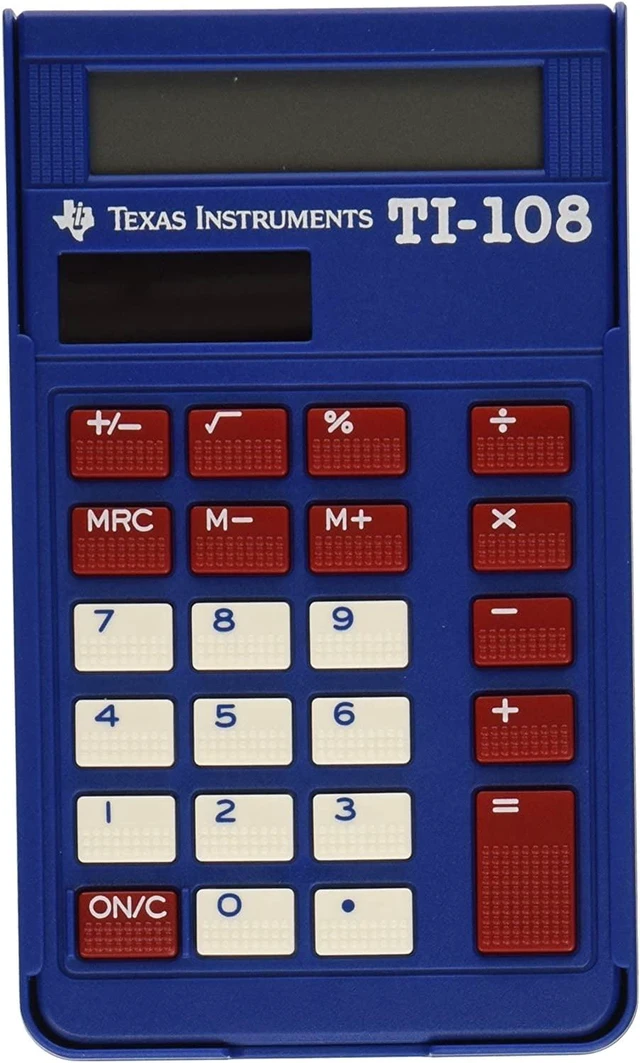 Alt view image 15 of 15 - Texas Instruments TI-108 Teacher Kit TI-108TK 8-Digit Desktop Calculator Blue TI108TK