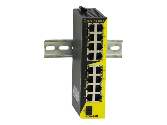 Alt view image 2 of 2 - Brainboxes SW-7617 Hardened Industrial 16x 10/100 & 1x SFP Ethernet Switch
