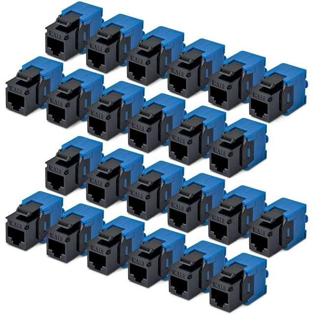 Alt view image 6 of 6 - StarTech Cat6 Keystone Jack 24-Pack RJ45 Ethernet Keystone Jacks UTP Cat6 Wall Jack 180-Degree Toolless Black