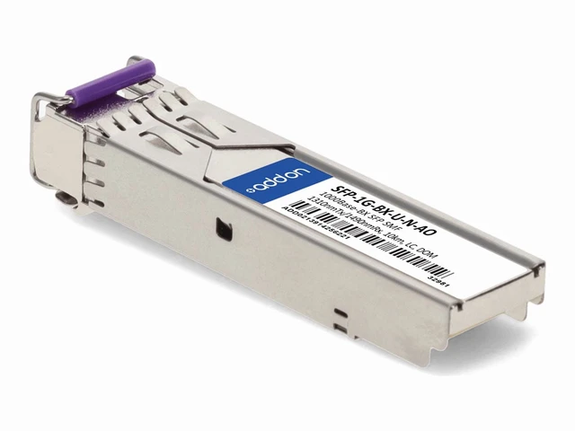 Alt view image 2 of 2 - AddOn Alcatel-Lucent Nokia Compatible TAA 1000Base-BX SFP Transceiver SMF 1310nmTx/1490nmRx 10km LC DOM