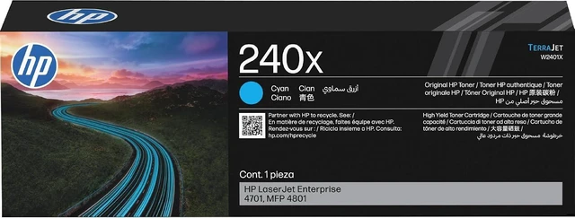 Main image of HP 240X (W2401X) HIGH YIELD CYAN ORIGINAL LASERJET TONER CARTRIDGE