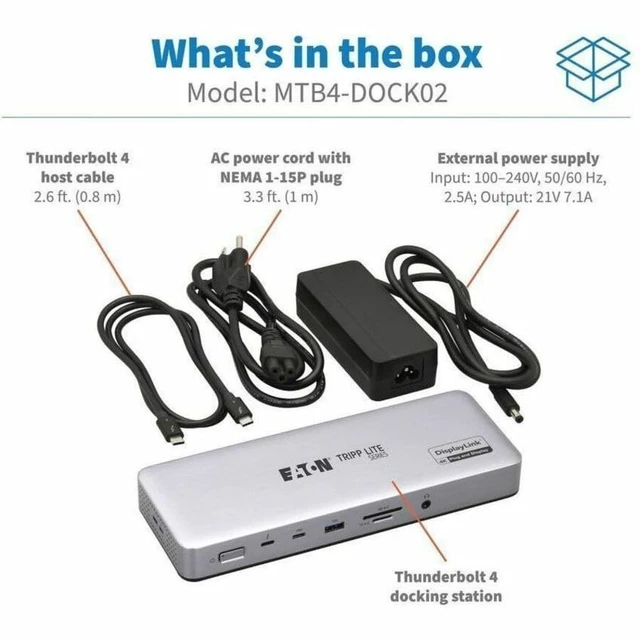Alt view image 5 of 5 - TRIPP LITE SERIES THUNDERBOLT 4 DOCK QUAD DISPLAY 8K TB & DP 4K HDMI & DP USB-C