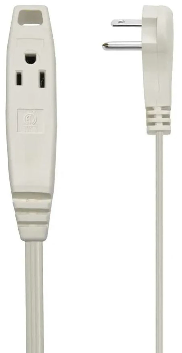 Alt view image 15 of 19 - Monoprice 3-Outlet Flat Plug Household Extension Cord, 16AWG, 13A, SPT-2, White, 10ft