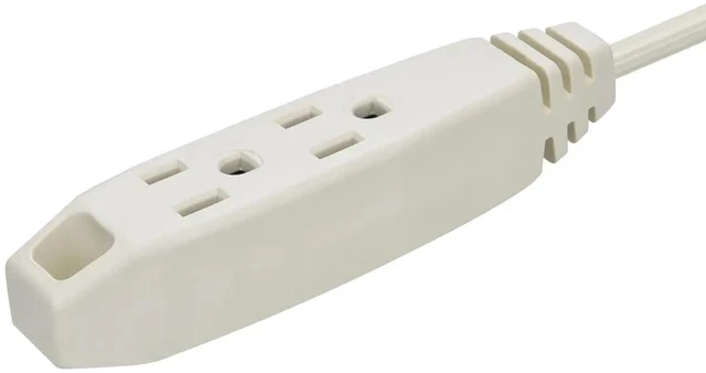 Alt view image 17 of 19 - Monoprice 3-Outlet Flat Plug Household Extension Cord, 16AWG, 13A, SPT-2, White, 10ft