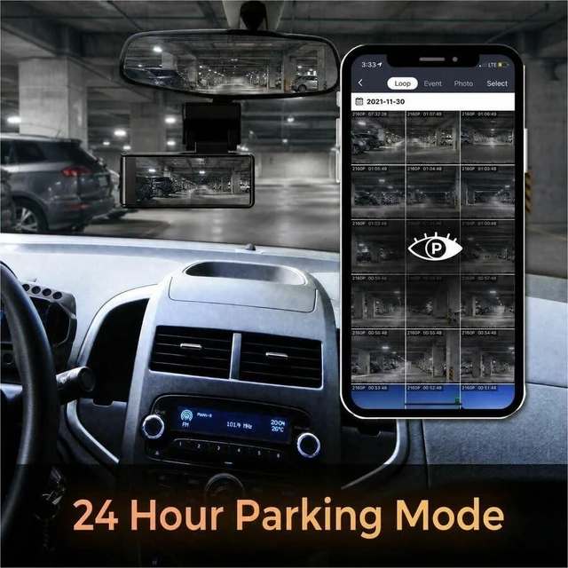 Alt view image 13 of 16 - GekoGear 4K Dash Cam with WIFI App Access - 3" Screen - Front View - Wireless - 3840 x 2160 Video
