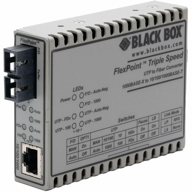 Alt view image 2 of 2 - Gigabit Ethernet(1000-Mbps)Media Converter 10/100/1000-Mbps Copper To 1000-Mbps