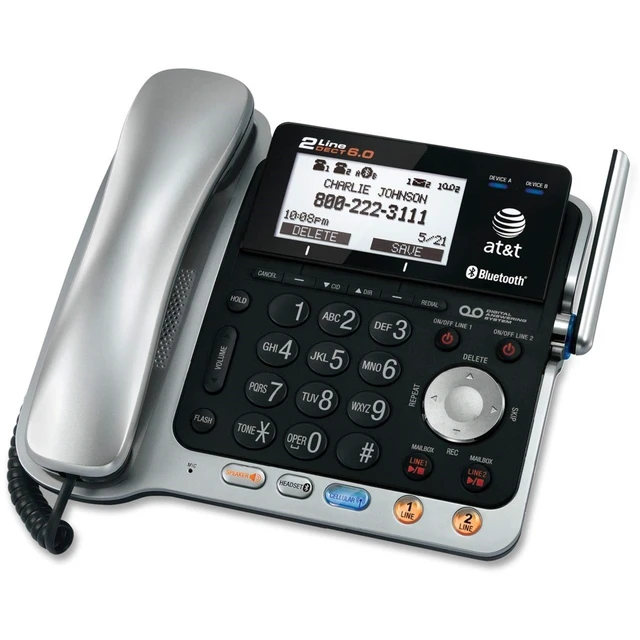 Alt view image 2 of 2 - AT&T TL86109 2-Line Connect to Cell Answering System w/ Caller ID/Call Waiting