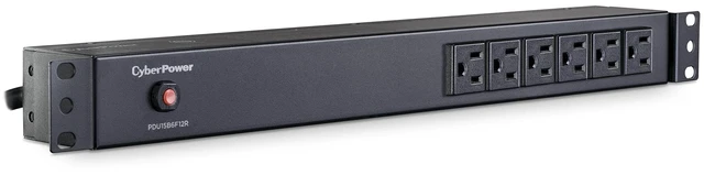 Alt view image 7 of 9 - CyberPower PDU15B6F12R Basic PDU, 100-125V/15A, 18 Outlets, 1U Rackmount