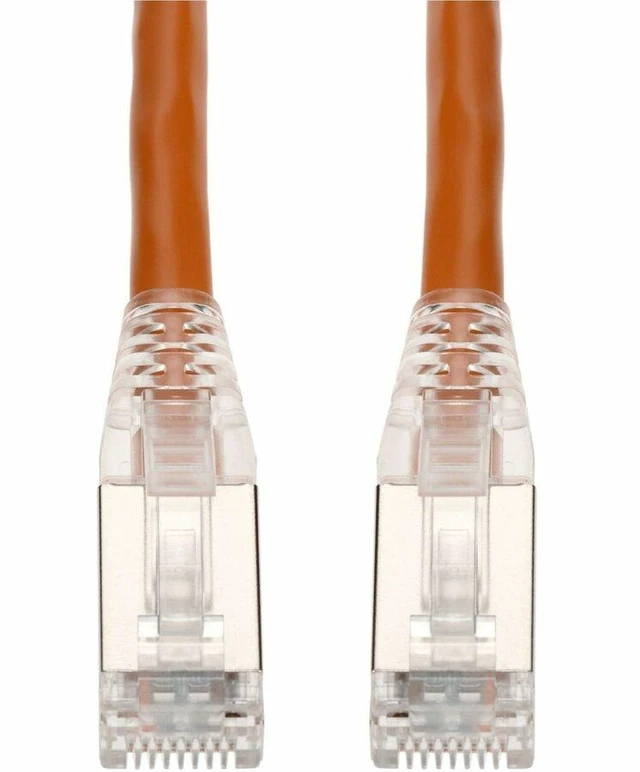 Main image of AddOn 25ft Orange CAT6 Shielded PVC Ethernet Cable Snagless Easy Clear Boot TAA RJ-45 M/M CAT 6