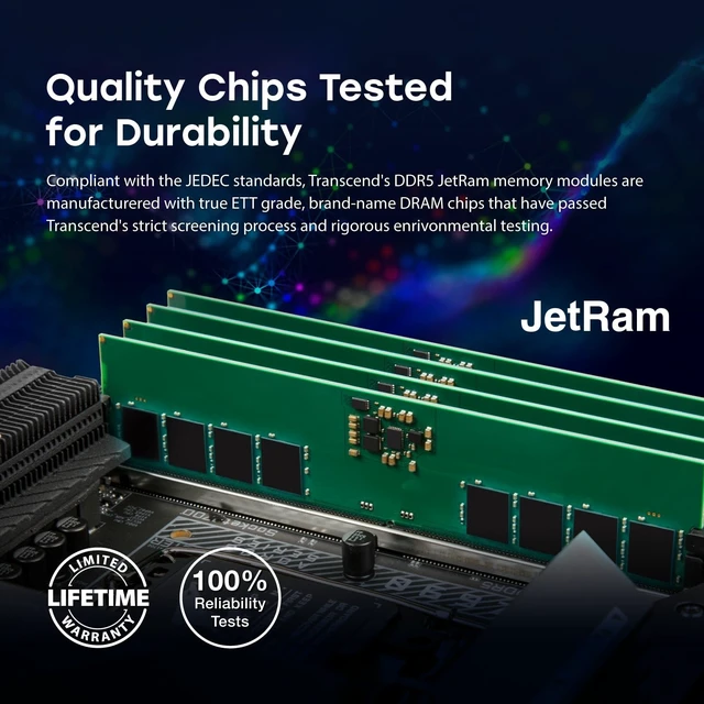 Alt view image 12 of 12 - Transcend PC5-38400 (DDR5 4800) 16GB 1.1V 262pin SO-DIMM 1Rx8 (2Gx8) 8 CL40 JM4800ASE-16G Model JM4800ASE-16G