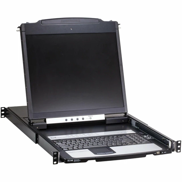 Alt view image 5 of 5 - Eaton 16-Port Cat5 KVM over IP Switch w/19 in. LCD, TAA B064C-16-1-IP