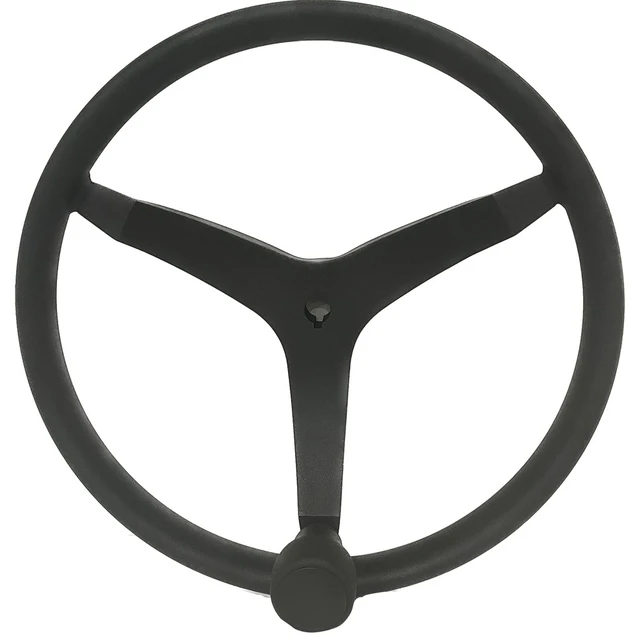 Alt view image 2 of 2 - Uflex - V46 - 13.5" Stainless Steel Steering Wheel w/Speed Knob - Black